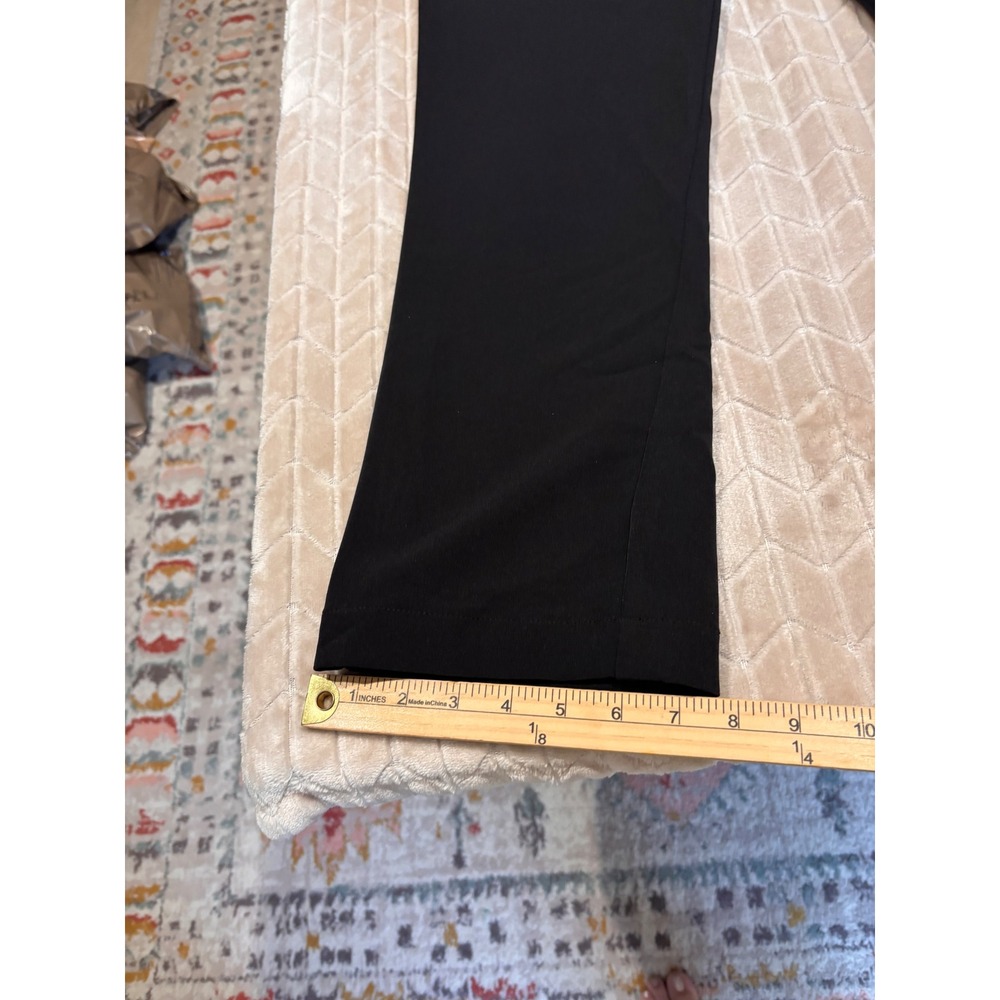 Eileen Fisher Black Straight Leg Dress Pants Elastic Waist Quiet Luxury Size L - Picture 6 of 13